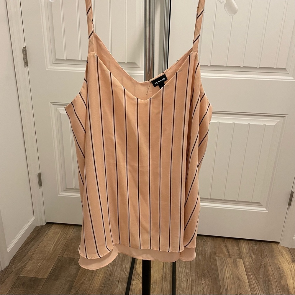 Torrid Peach and Black Striped Camisole